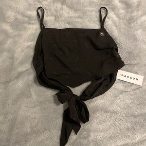 Black Cropped Bandana Top